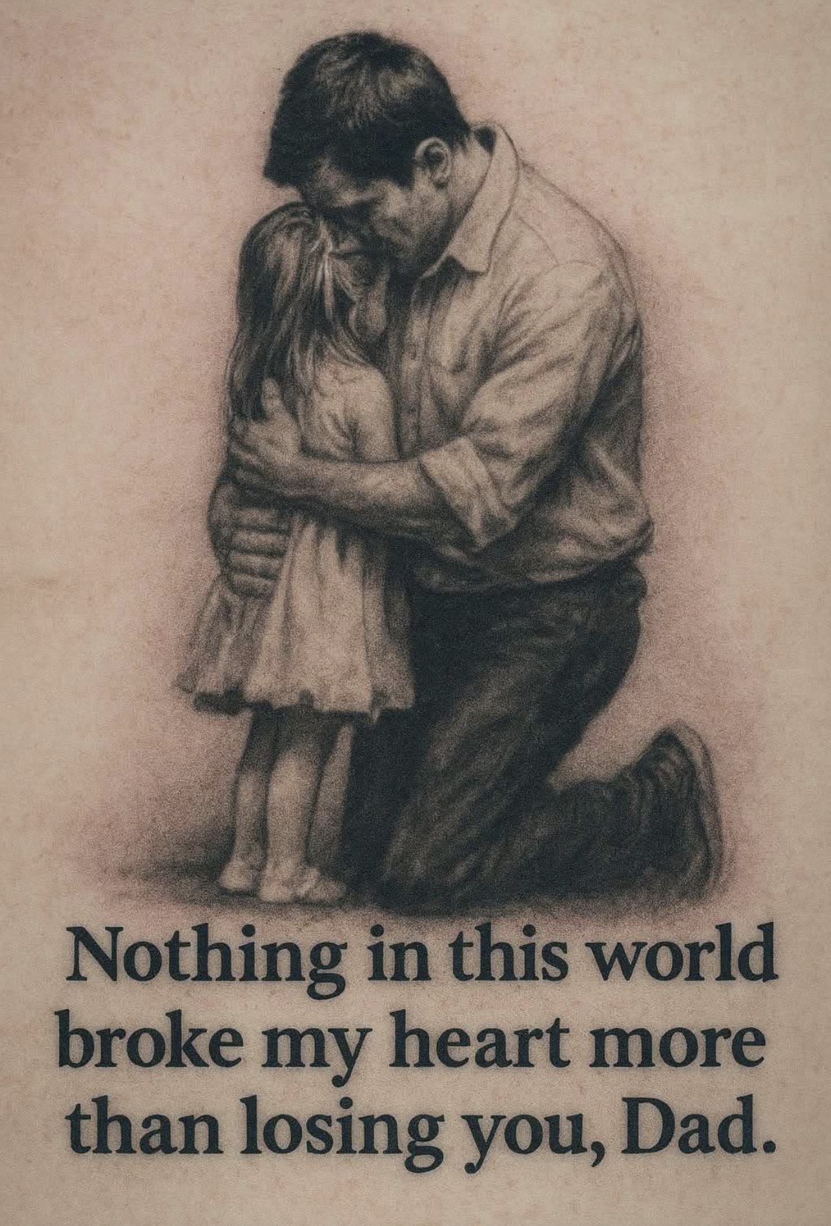 Illustration about a father's heartbreak from losing his child