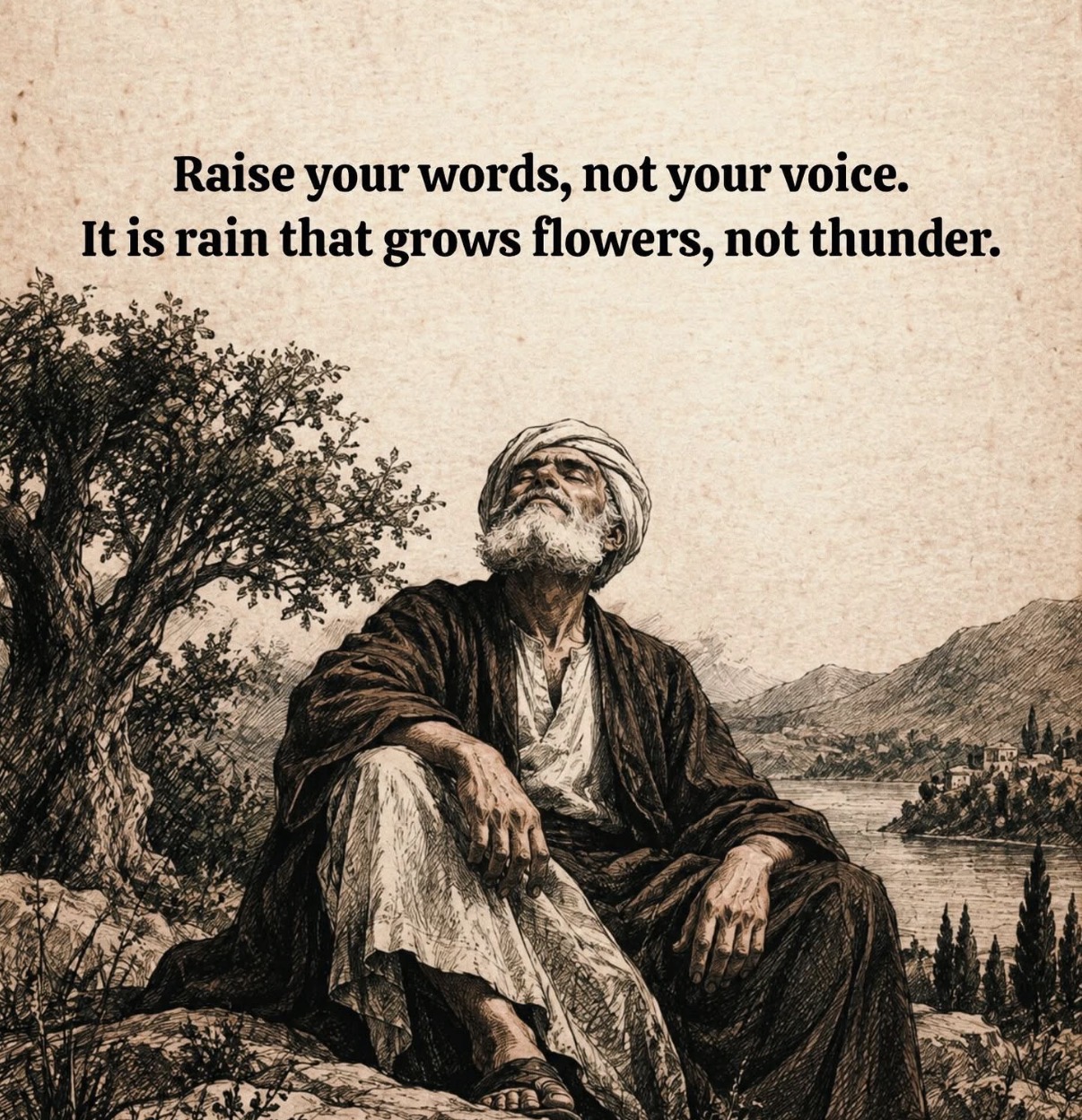 Illustration with the words Raise your words, not your voice